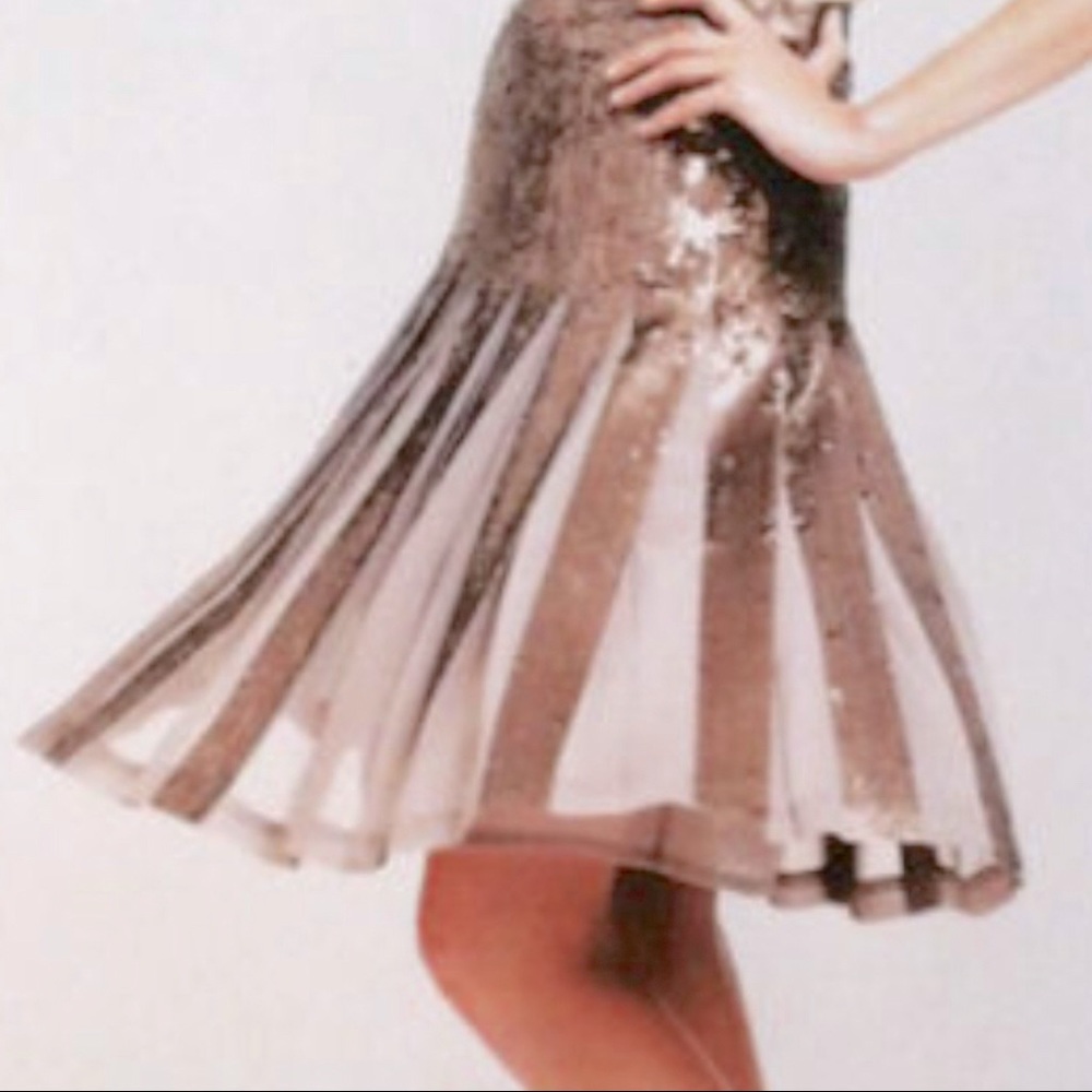 BCBG sequin knee length pleated skirt.